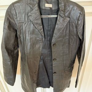 Charlotte Russe Black Patchwork Leather Blazer